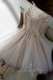 Cute Spaghetti Straps Short Sequin A line Short Homecoming Dresses GM719