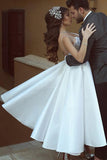 Spaghetti Straps Applique Lace Ankle Length Wedding Dresses PW581