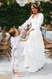 princess layered lace wedding dress 3 4 sleeves vintage bridal gown