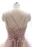spaghetti lace pink homecoming dresses tulle short party formal dress