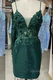 spaghetti straps burgundy sequins tight homecoming dresses with applique
