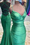 Spaghetti Straps Hot Pink Sheath Long Prom Dresses,Tight Evening Gowns GP660