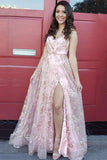 stylish tulle sequins long prom dresses backless slit long graudtion gown