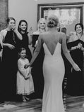 simple bridal gown mermaid spaghetti straps backless wedding dress