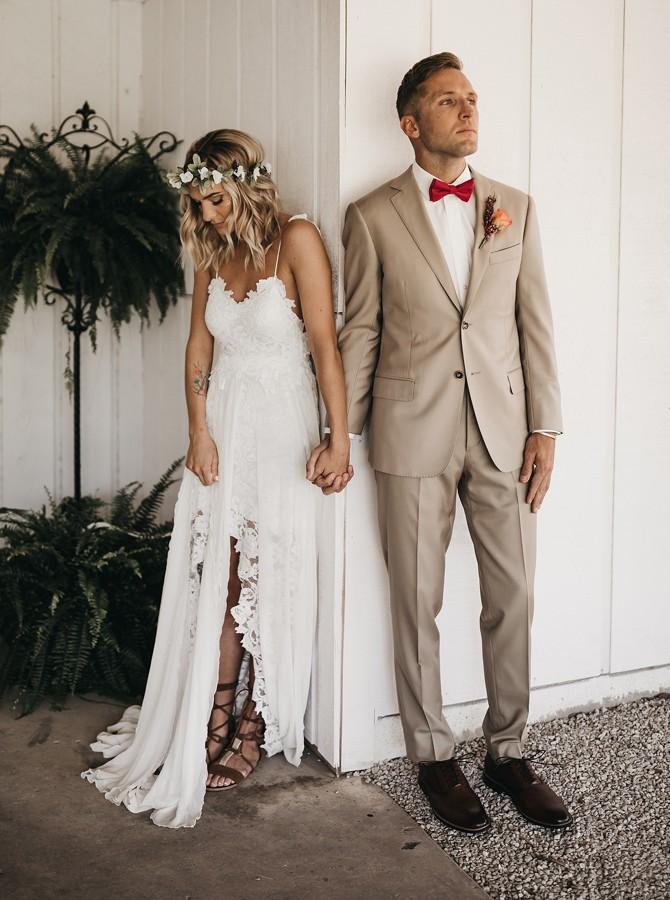 Spaghetti Straps Backless Sheath Lace Beach Wedding Dress PW67