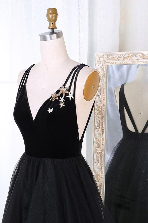a line sequins tulle prom dress star sequins evening dress with tiered