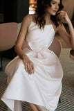 simple wedding dresses with pockets ivory backless spaghetti straps prom dress