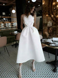 simple wedding dresses with pockets ivory backless spaghetti straps prom dress