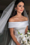 elegant a line beach wedding dresses off shoulder simple bridal dress