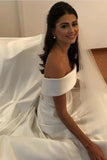elegant a line beach wedding dresses off shoulder simple bridal dress