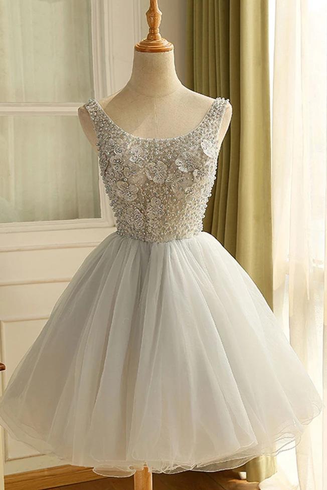 Princess Tulle Graduation Dresses Short Homecoming Dress With Beading GM16