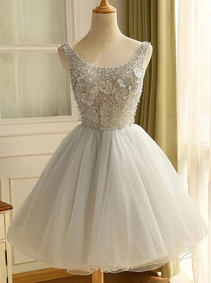 Princess Tulle Graduation Dresses Short Homecoming Dress With Beading GM16