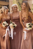 Sleek Simple Floor Length Bridesmaid Dresses Backless with Slit PB50