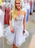 sweetheart lavender short prom dresses homecoming gown