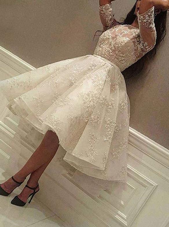 women short sleeve short evening party dress lace short prom dress