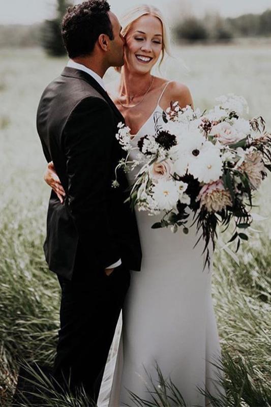 simple v neck boho beach wedding dresses sheath rustic bridal gowns