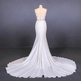 See-Through Neckline Lace Appliques Mermaid Wedding Dresses PW93