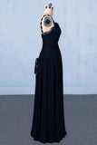 New Flower Straps V-neck Navy Blue Long Prom Evening Dresses MP190