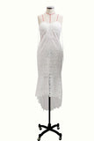 Simple Spaghetti-straps Lace Sheath Prom Dress, Lace Wedding Dress PW122