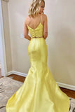 Mermaid yellow 2 pieces prom dresses, two pieces fomral evening dresses mg05