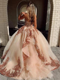 Sweetheart ball gown prom dress with sequins beading, puffy party dresses mg10