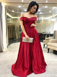 elegant off the shoulder burgundy satin prom dress with ruched