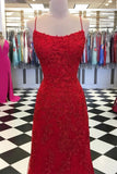 mermaid backless burgundy prom dress lace appliques evening gown