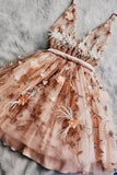 Charming Short Sweet 16 Dress, A-line V-neck Sleeveless Homecoming Dress MP1058