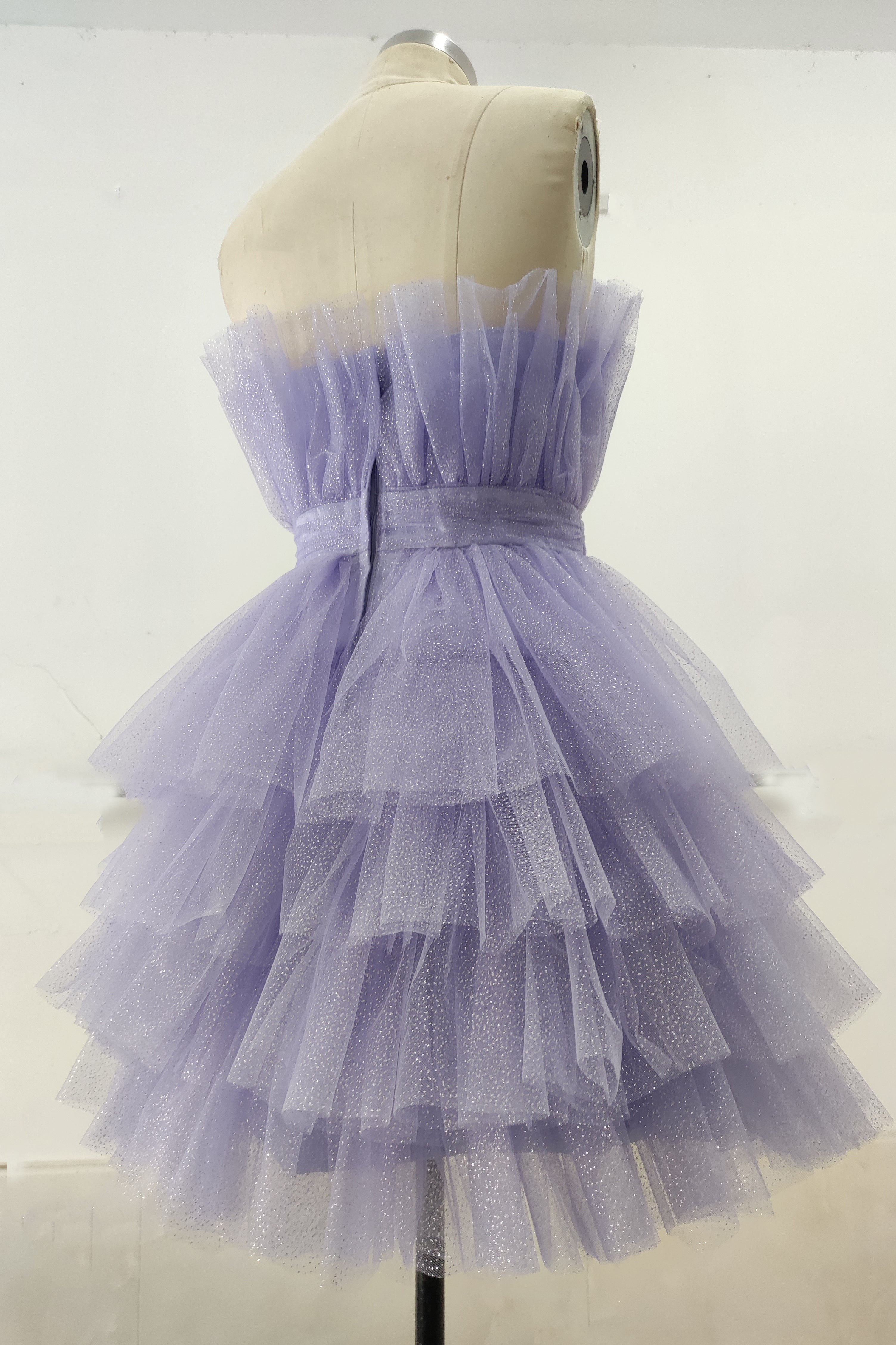 pretty pink strapless homecoming dress with layers a line party dress