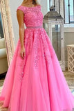 Long Prom Dresses with Applique and Beading Light Plum Graduation Dress MG171