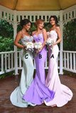 Spaghetti Straps Appliques Mermaid Backless Bridesmaid Dresses PB71