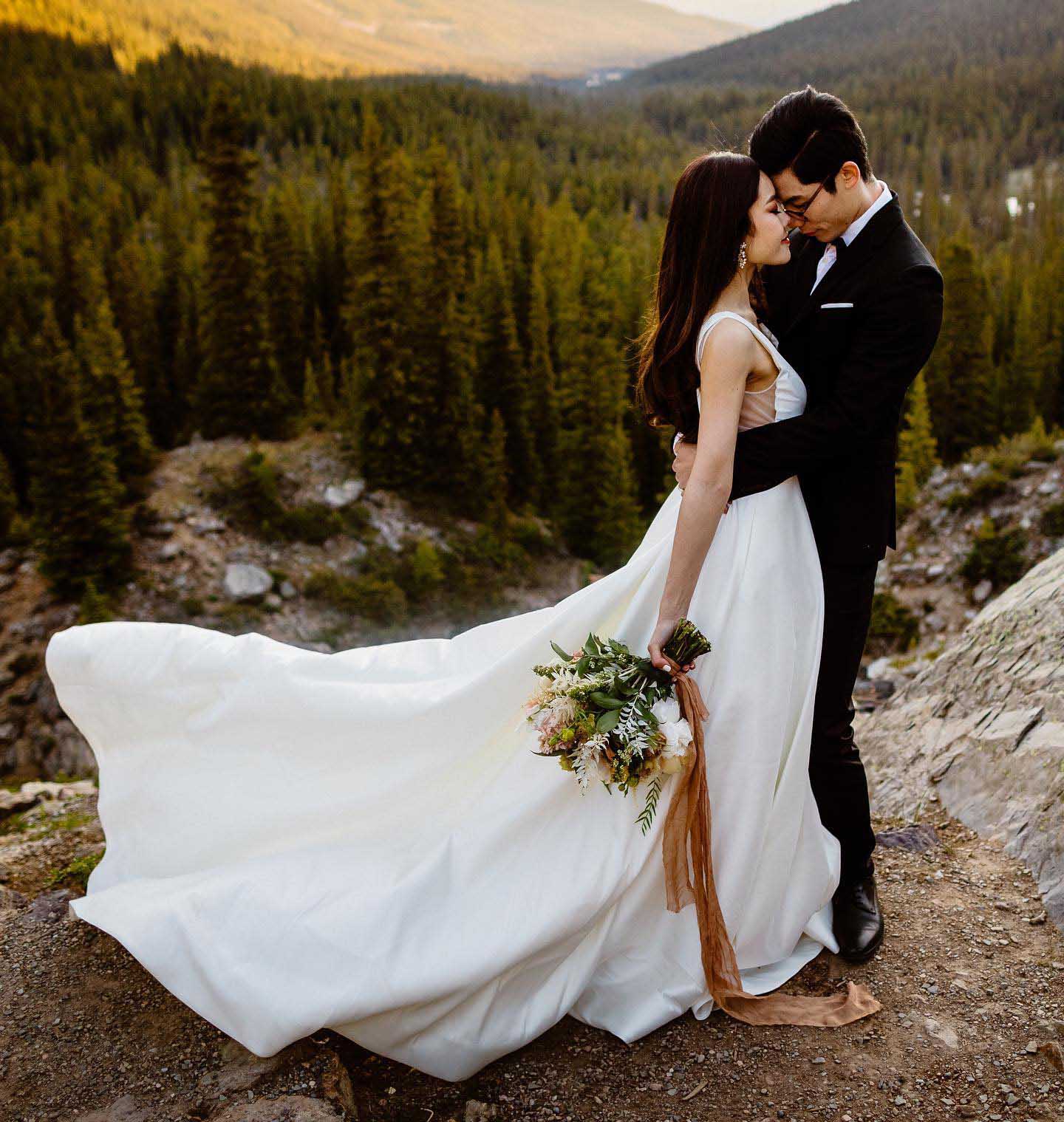 a line v neck ivory satin simple elegant wedding dresses