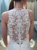 mermaid lace wedding gown sleeveless beach bridal dress