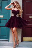 Spaghetti-straps Short Homecoming Party Dress With Gold Applique MP1126