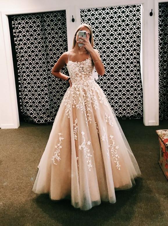 Appliques long evening prom dresses, custom party dresses mg170