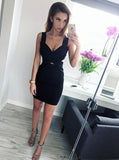 sheath cutout black bodycon dress short cocktail party dress