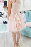 jewel appliques cap sleeve pearl pink tulle homecoming dress