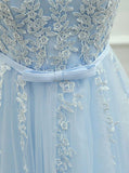 a line keyhole lace up back tulle homecoming dress with appliques
