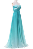 Chiffon Sweetheart Ombre Long Prom Dresses Formal Party Gown MP37