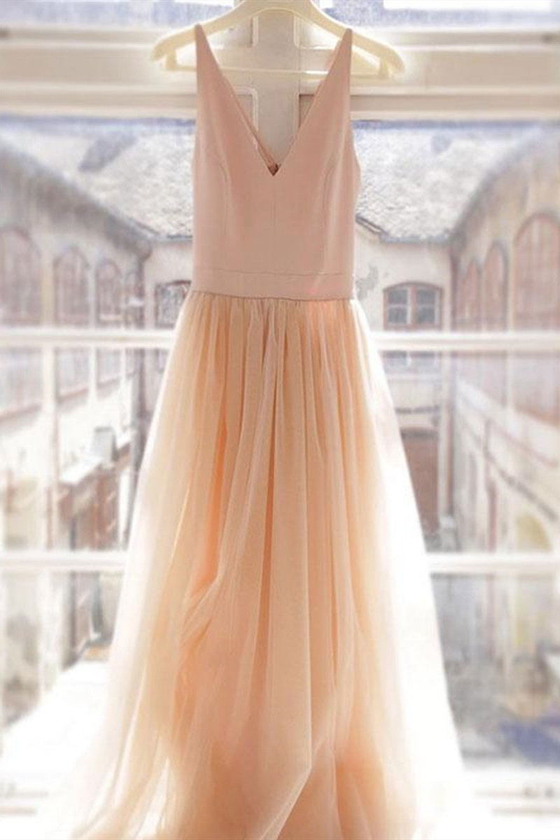v neck tulle beach wedding dresses a line v neck formal dresses
