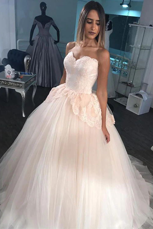 sweetheart quinceanera dress sweet 16 dress tulle long prom dress with applique