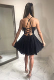 a line v neck simple homecoming dress chiffon little black dress