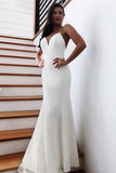 simple mermaid wedding dress ivory bridal gown with bowknot