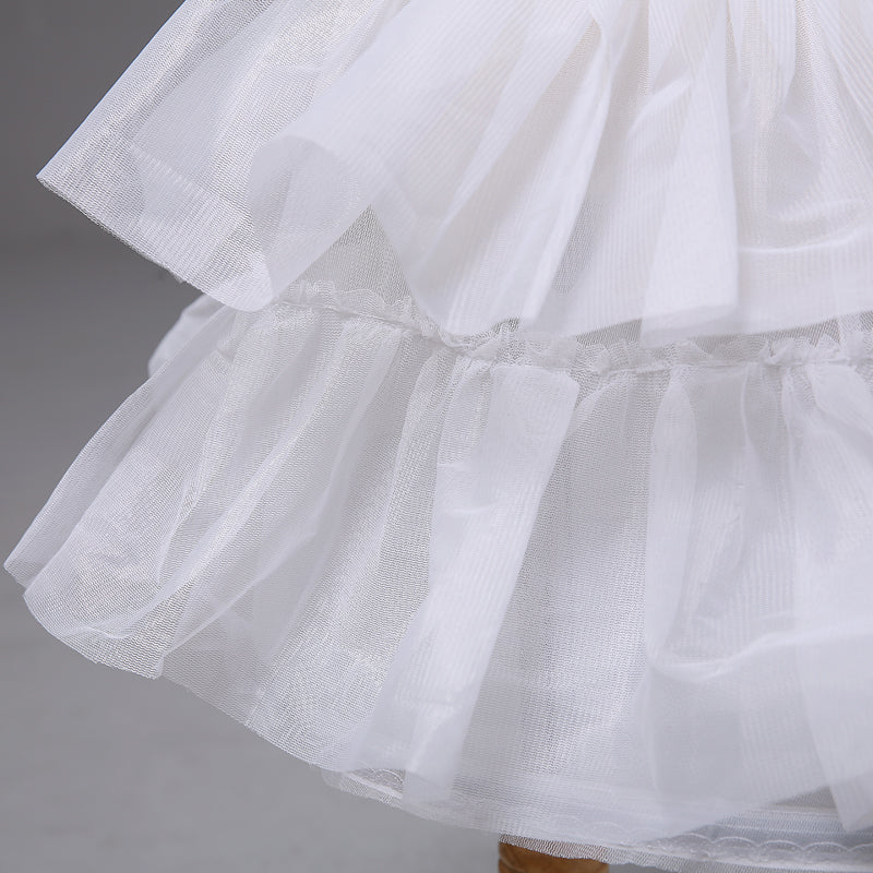 Double Lotus Leaf Flower Girl Dress Petticoat, Children's Short Pettiskirt WP18