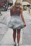 princess lace appliques dark green homecoming dress with flounced