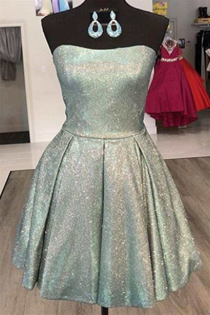 strapless sparkle short prom homecoming dress party dress