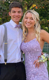 lilac mermaid lace prom dresses backless graduation gown