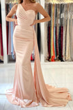 one shoulder purple satin mermaid prom dresses simple formal evening gown