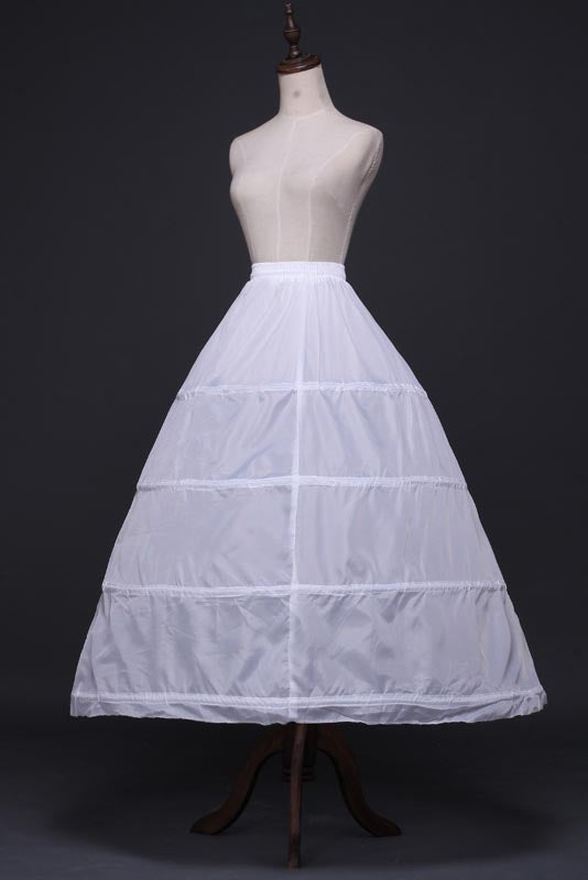 A-Line 4 Tier Floor Length Wedding Slips Petticoats With Elastic Waist WP10