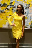 mint green sequins one shoulder long sleeve party dress sparkly graduation dresses